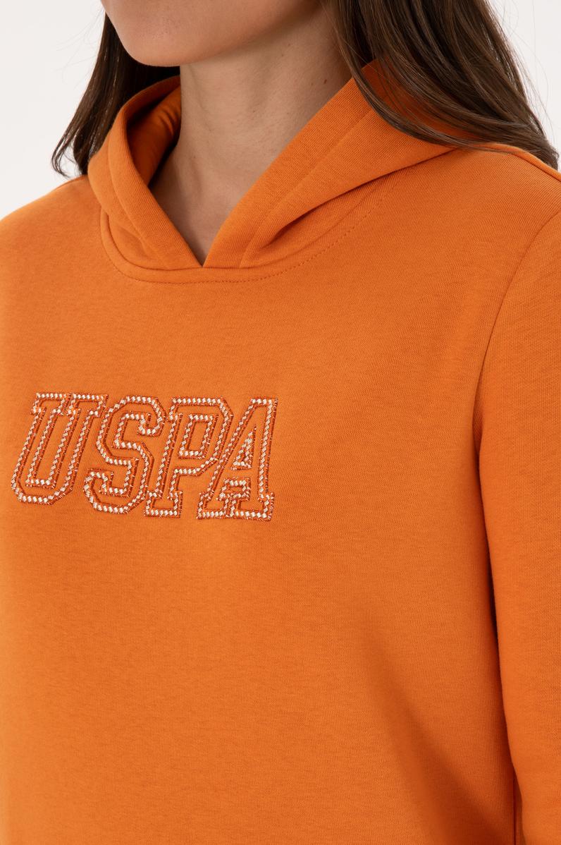 Kadın Bakır Şardonlu Kapüşonlu Basic Sweatshirt