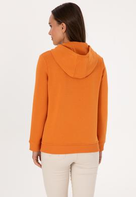 Kadın Bakır Şardonlu Kapüşonlu Basic Sweatshirt - 50313566078