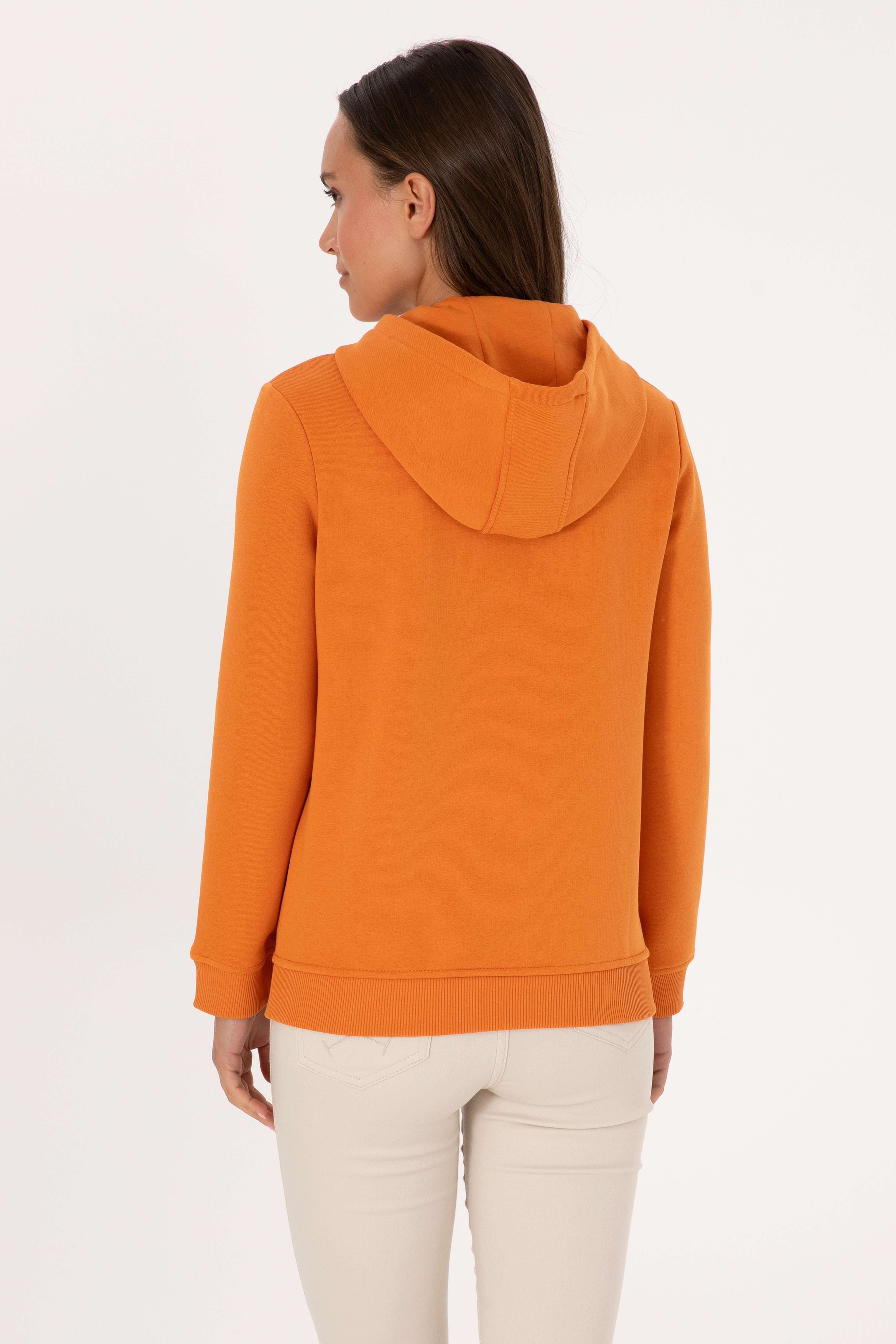 Kadın Bakır Şardonlu Kapüşonlu Basic Sweatshirt
