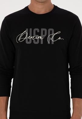 Erkek Regular Fit Bisiklet Yaka Siyah İnce Sweatshirt - 50315570026