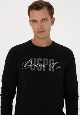 Erkek Regular Fit Bisiklet Yaka Siyah İnce Sweatshirt - 50315570026