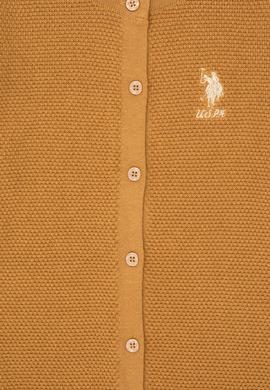 Kız Çocuk Camel Düğmeli Bisiklet Yaka Triko Hırka - 50316292001