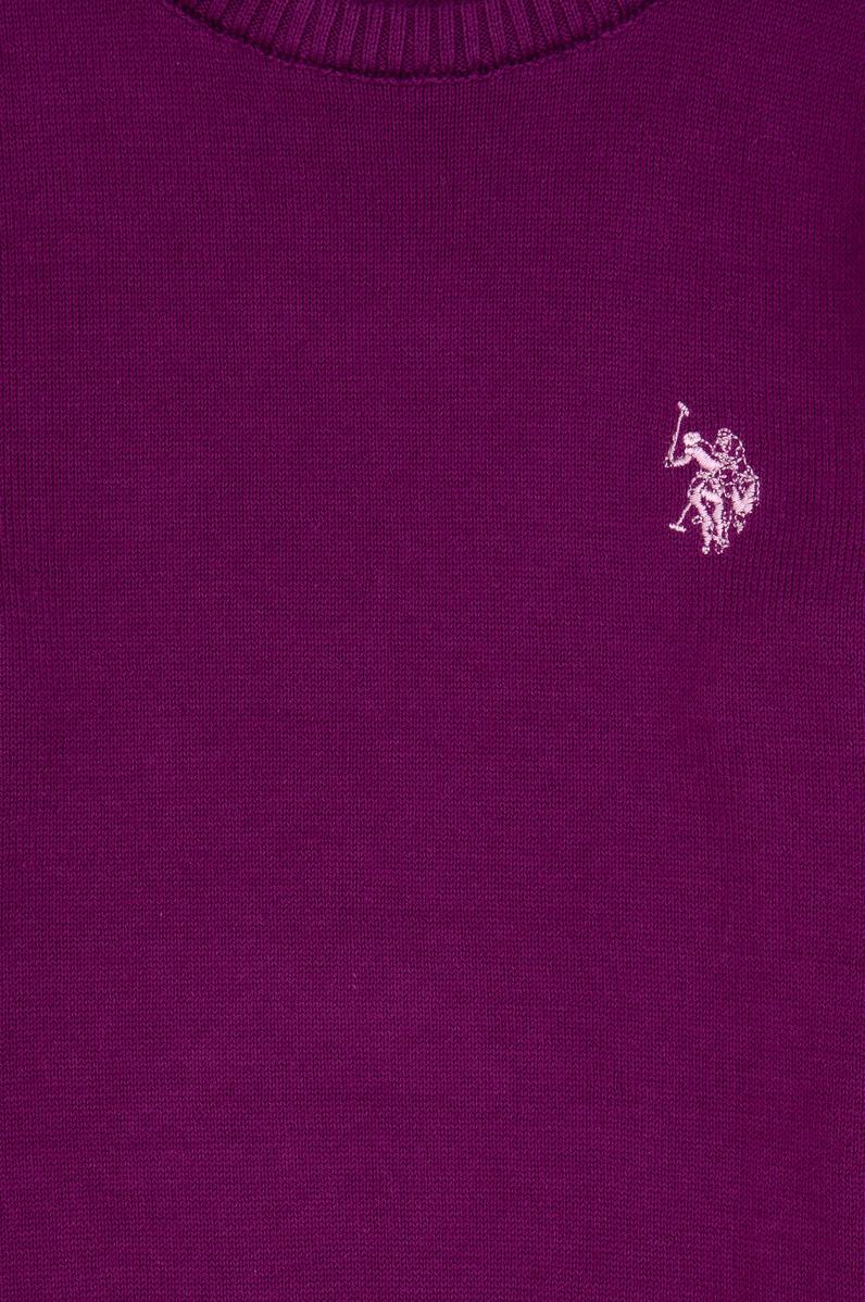 Kız Çocuk Menekşe Bisiklet Yaka Basic Kazak