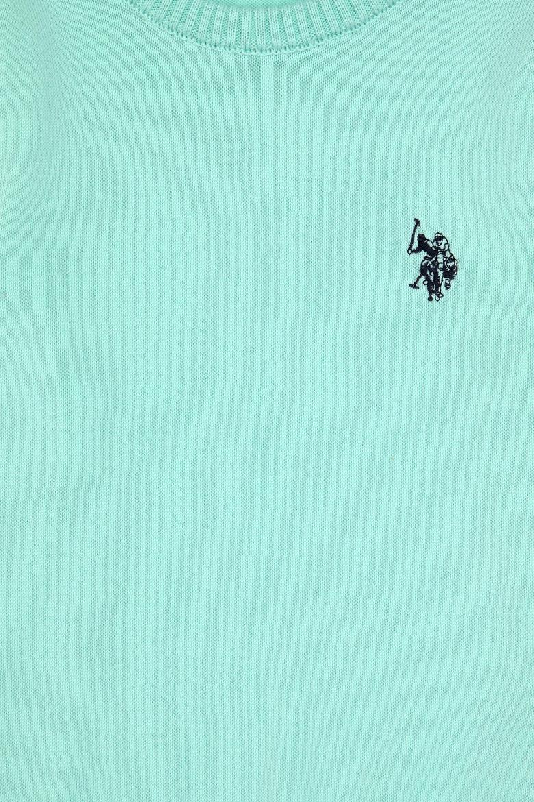 Kız Çocuk Yeşil Bisiklet Yaka Basic Kazak - 50316808071