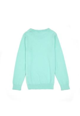 Kız Çocuk Yeşil Bisiklet Yaka Basic Kazak - 50316808071