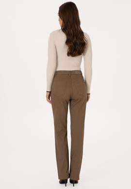 Kadın Haki Straight Fit Kanvas Pantolon - 50316895004