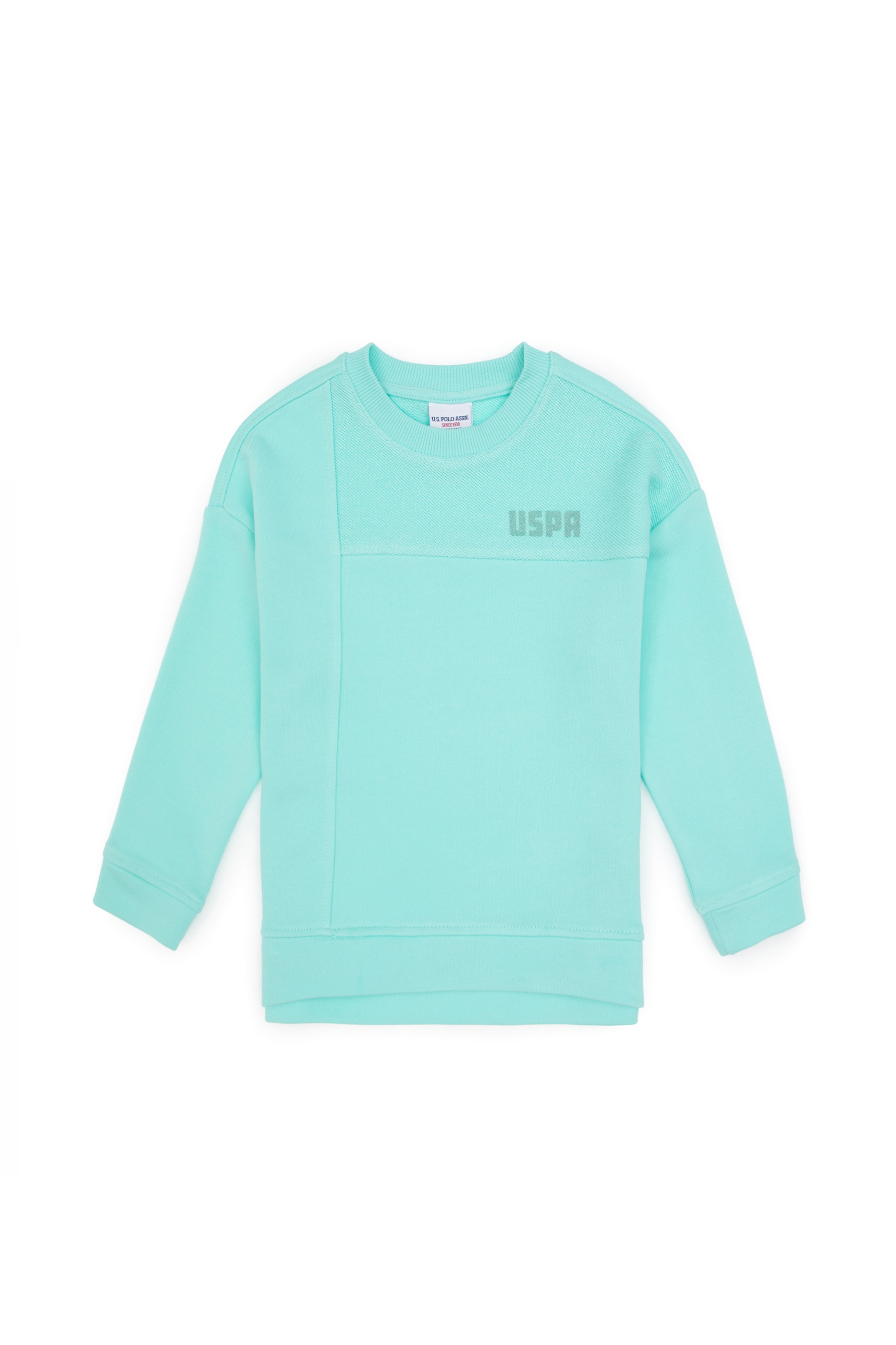 Kız Çocuk Mint Bisiklet Yaka Sweatshirt - Image 3