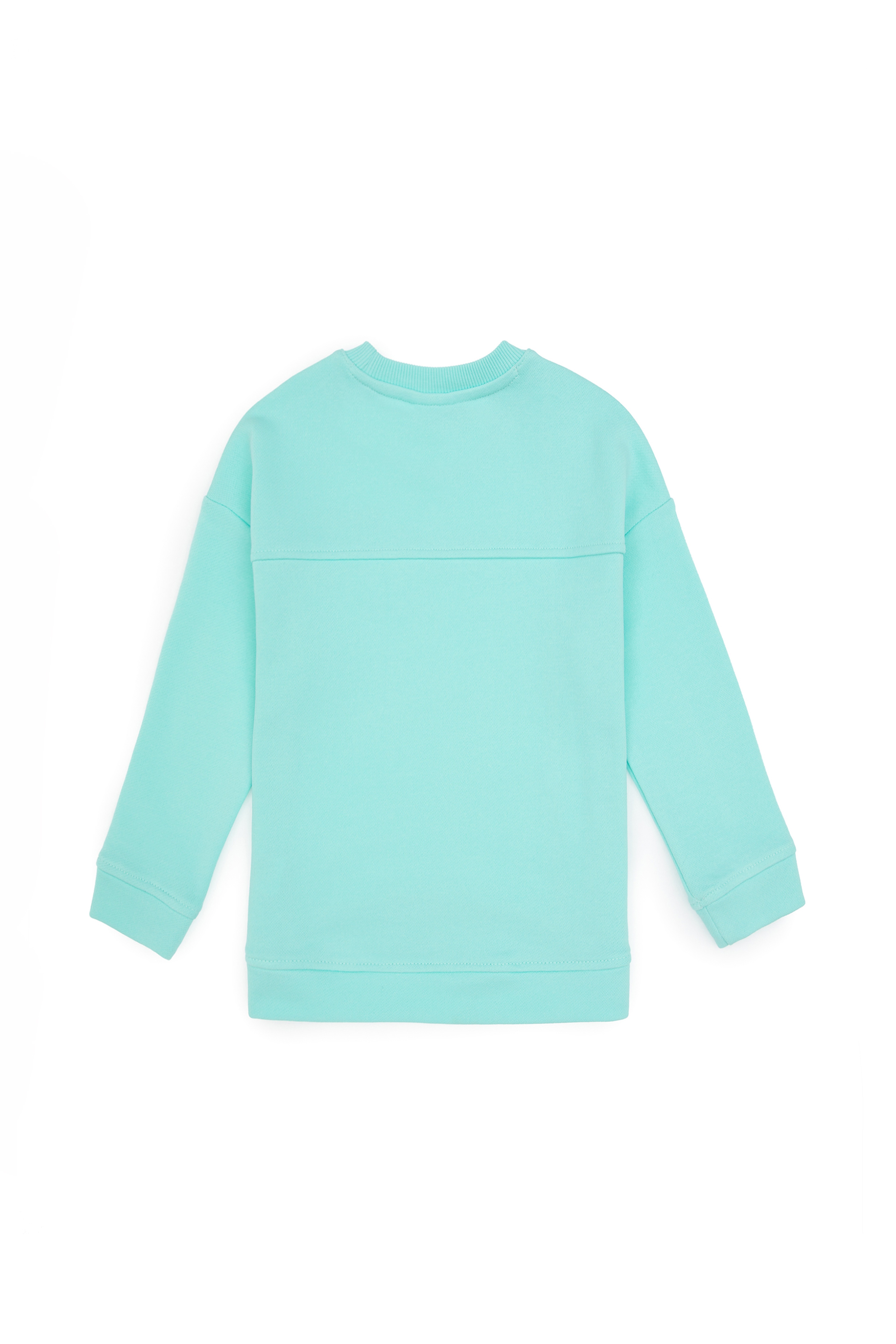 Kız Çocuk Mint Bisiklet Yaka Sweatshirt - Image 4