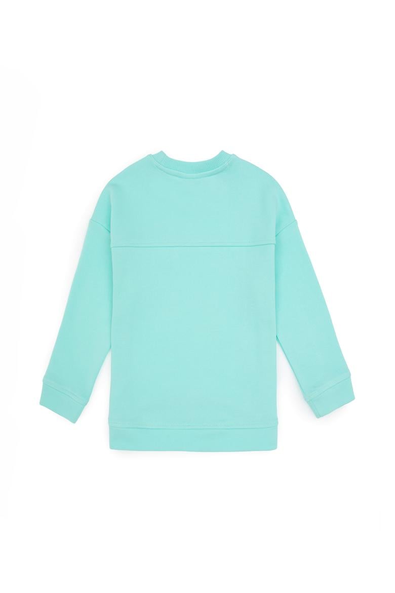 Kız Çocuk Mint Bisiklet Yaka Sweatshirt - 50317991037