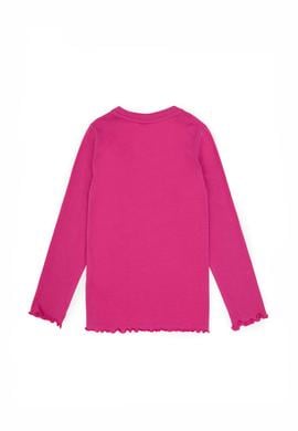 Kız Çocuk Pembe Bisiklet Yaka Basic Sweatshirt - 50317908011