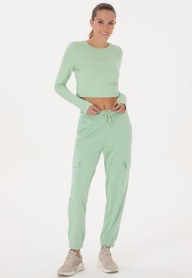 Kadın Yeşil Bisiklet Yaka Sweatshirt - 50291461023