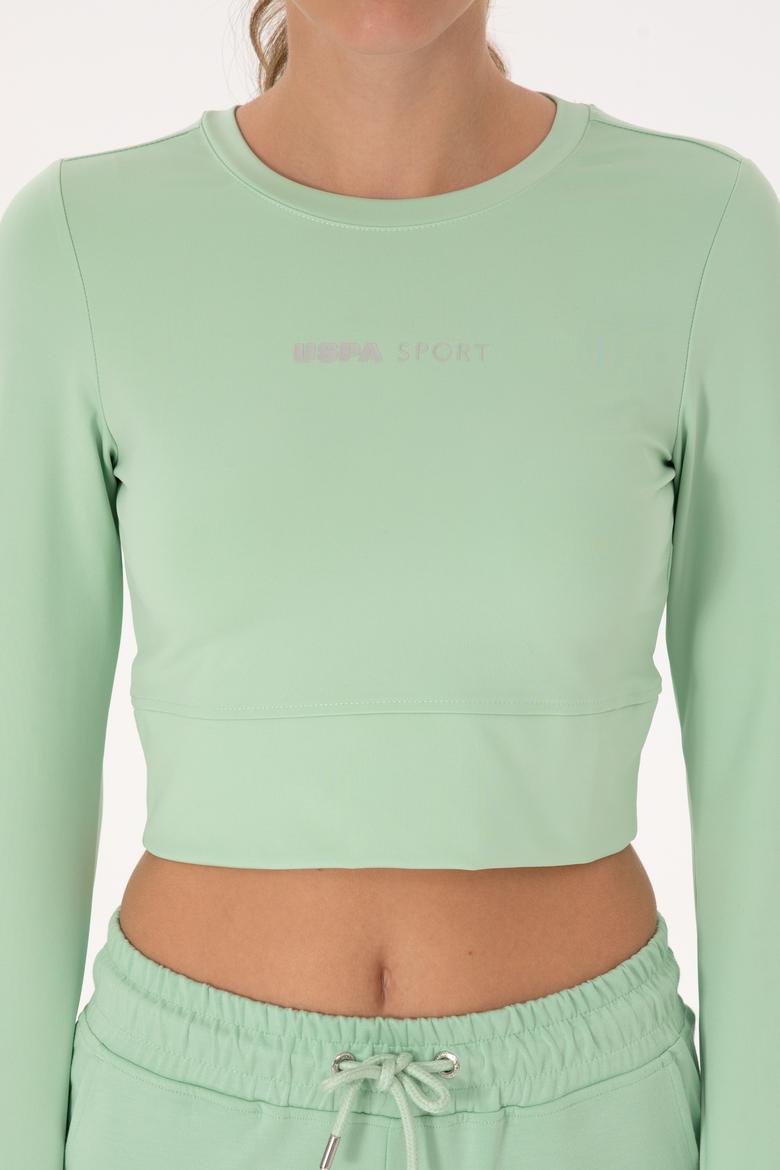 Kadın Yeşil Bisiklet Yaka Sweatshirt - 50291461023