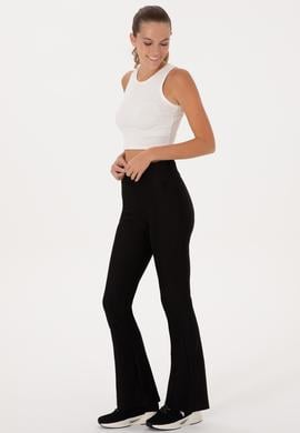 Kadın Siyah İspanyol Paça Tayt - 50297274007