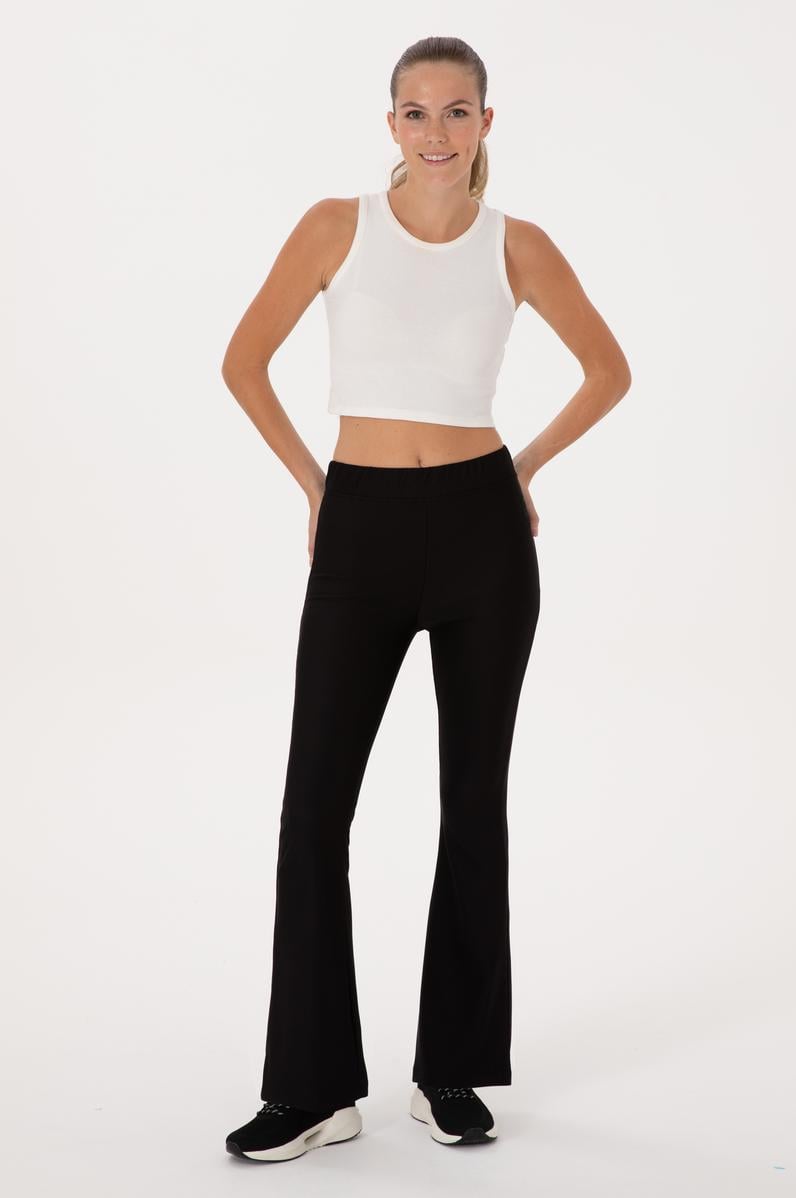 Kadın Siyah İspanyol Paça Tayt