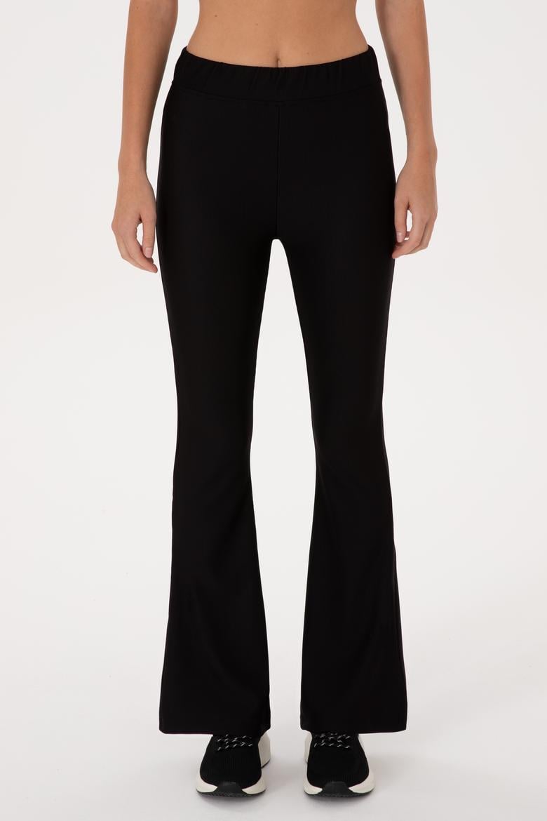 Kadın Siyah İspanyol Paça Tayt