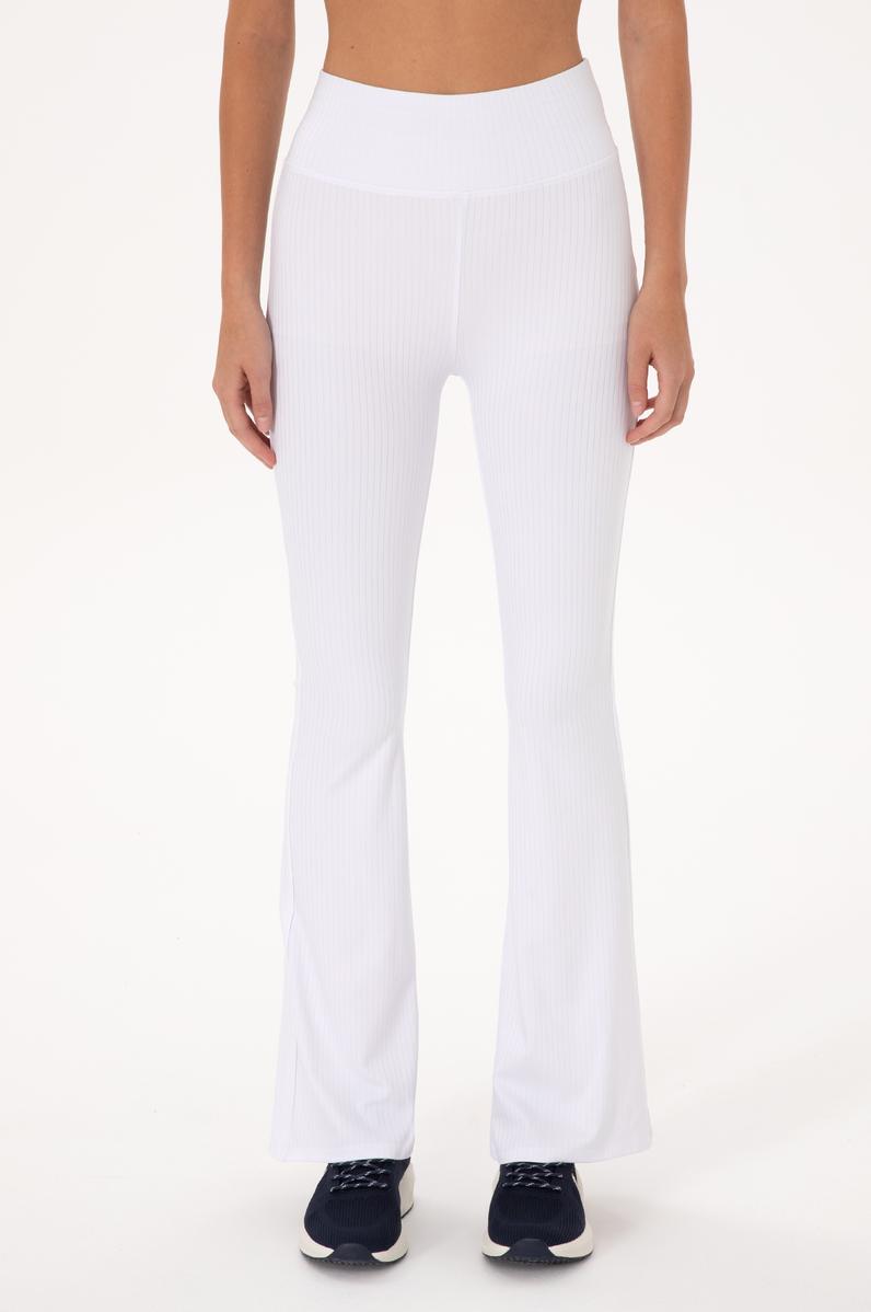 Kadın Beyaz Yüksek Bel İspanyol Paça Tayt