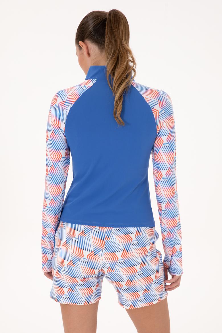 Kadın İndigo Fermuarlı Dik Yaka Sweatshirt - 50300732013