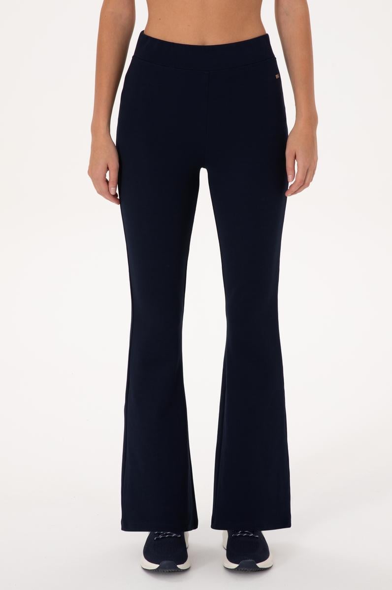 Kadın Lacivert Yüksek Bel İspanyol Paça Tayt