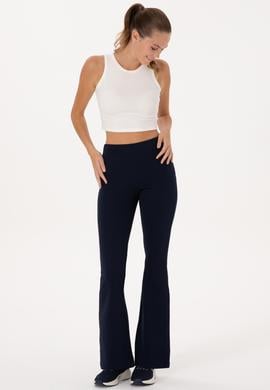 Kadın Lacivert Yüksek Bel İspanyol Paça Tayt - 50305855035