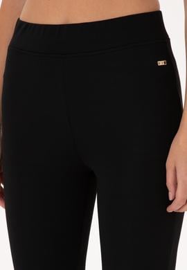 Kadın Siyah Yüksek Bel İspanyol Paça Tayt - 50305855042