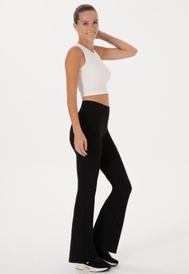 Kadın Siyah Yüksek Bel İspanyol Paça Tayt - 50305855042