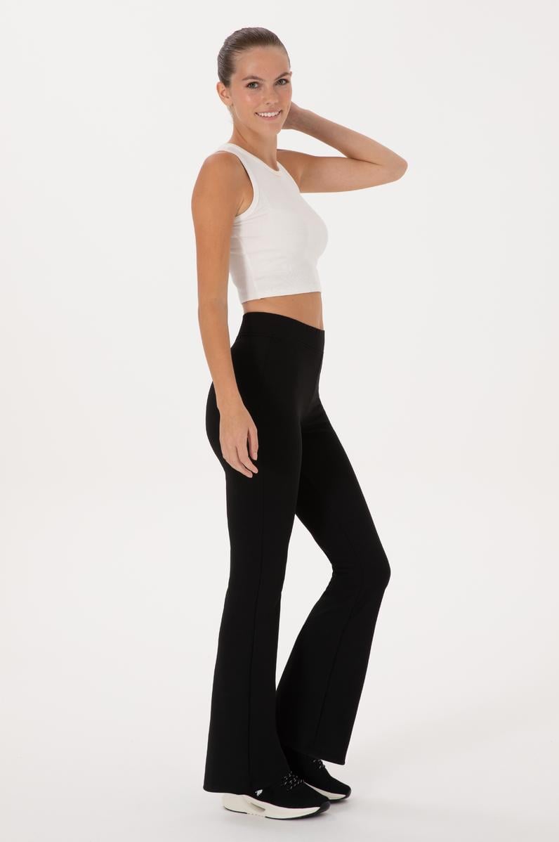 Kadın Siyah Yüksek Bel İspanyol Paça Tayt