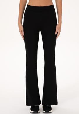 Kadın Siyah Yüksek Bel İspanyol Paça Tayt - 50305855042