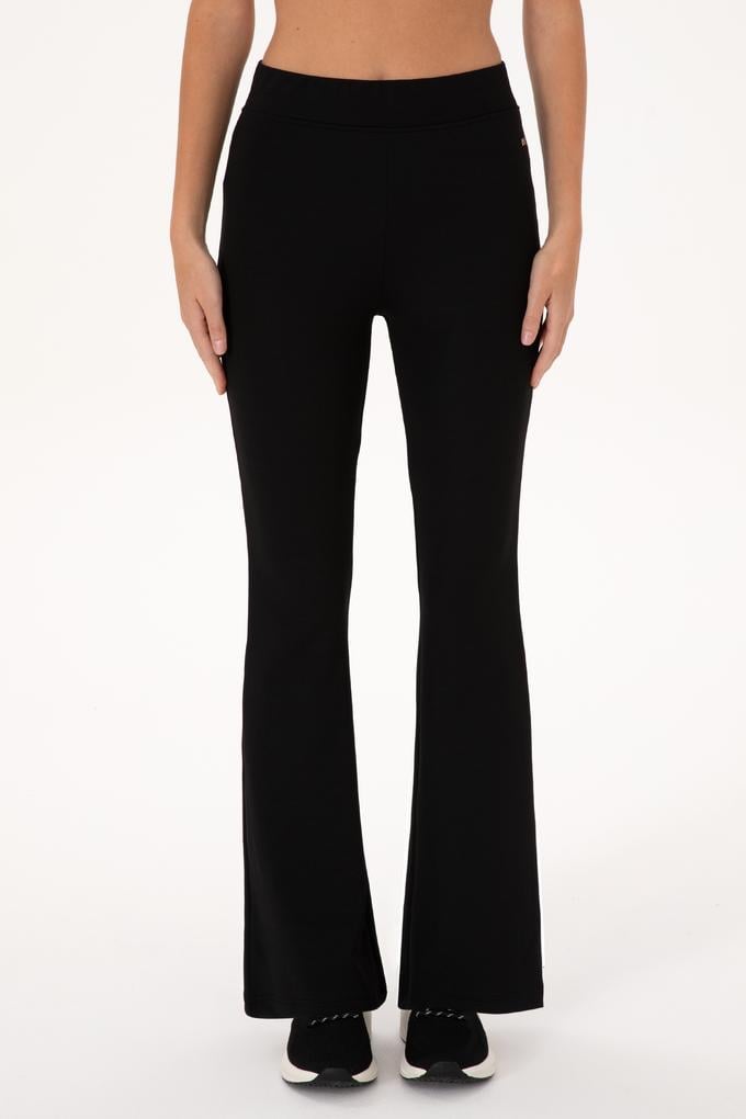Kadın Siyah Yüksek Bel İspanyol Paça Tayt