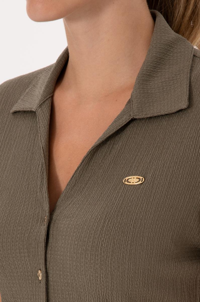 Kadın Vizon Örme Gömlek