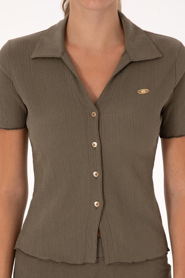 Kadın Vizon Örme Gömlek - 50299926021