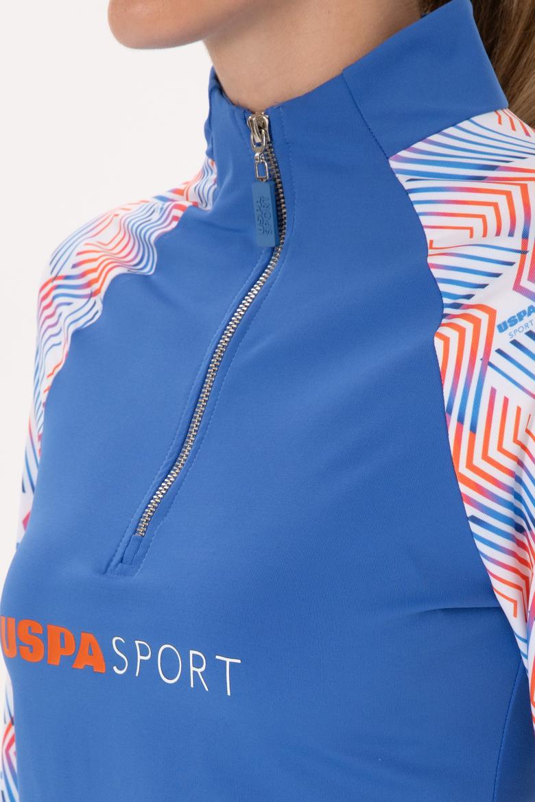 Kadın İndigo Fermuarlı Dik Yaka Sweatshirt - 50300732013