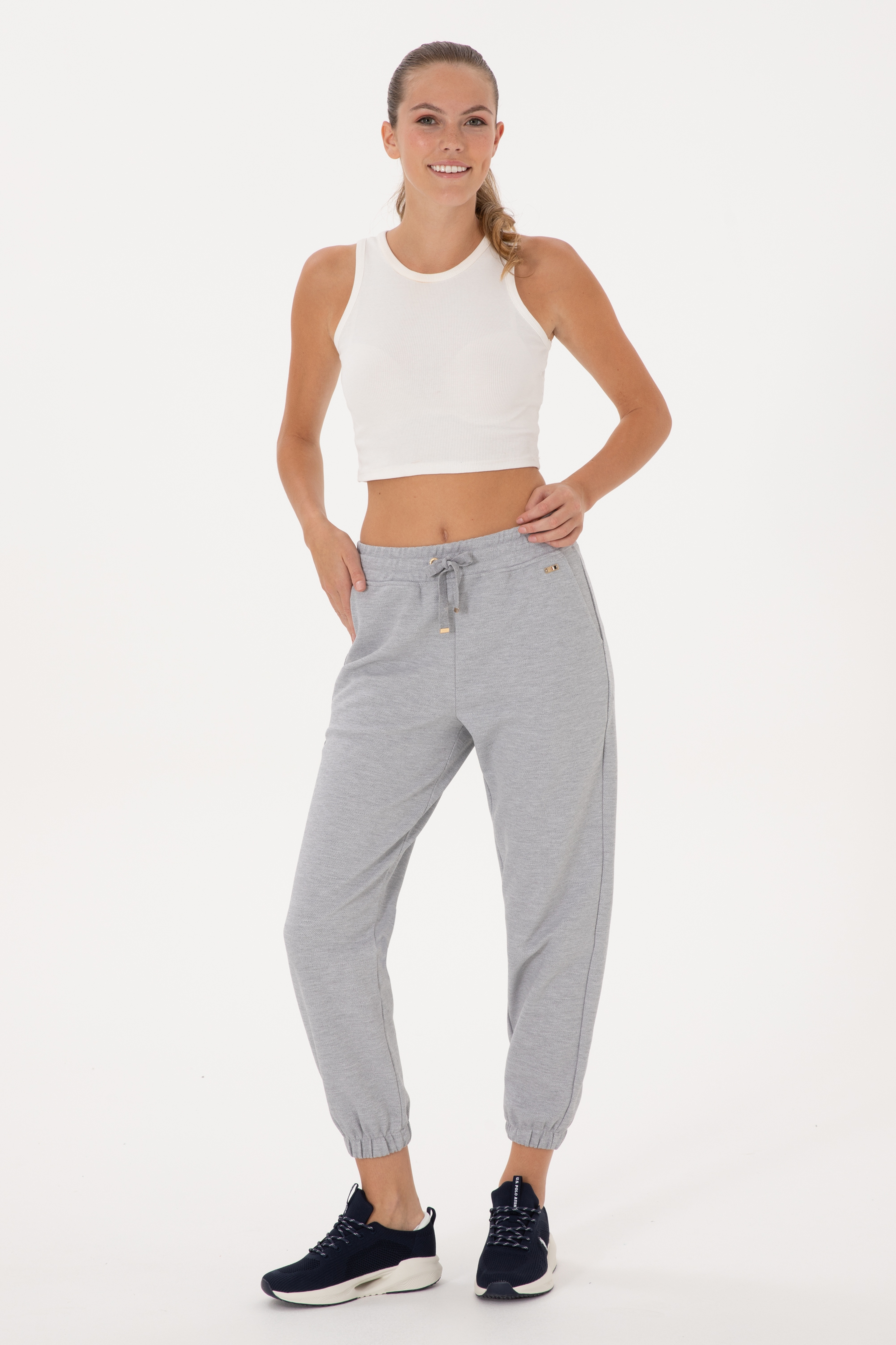 Kadın Gri Melanj Jogger Eşofman Altı - Image 1