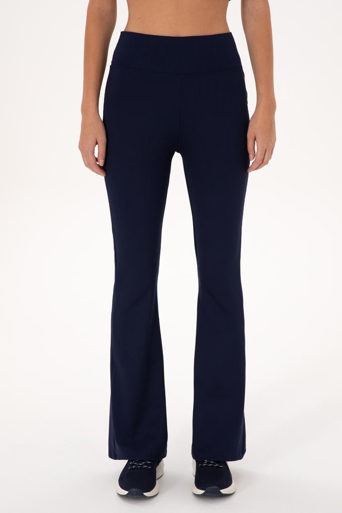 Kadın Lacivert Yüksek Bel İspanyol Paça Tayt