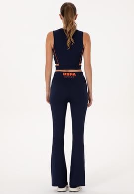 Kadın Lacivert Yüksek Bel İspanyol Paça Tayt - 50300722026