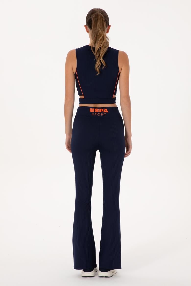 Kadın Lacivert Yüksek Bel İspanyol Paça Tayt - 50300722026