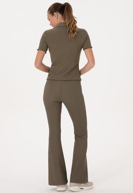 Kadın Vizon Yüksek Bel İspanyol Paça Tayt - 50300740011