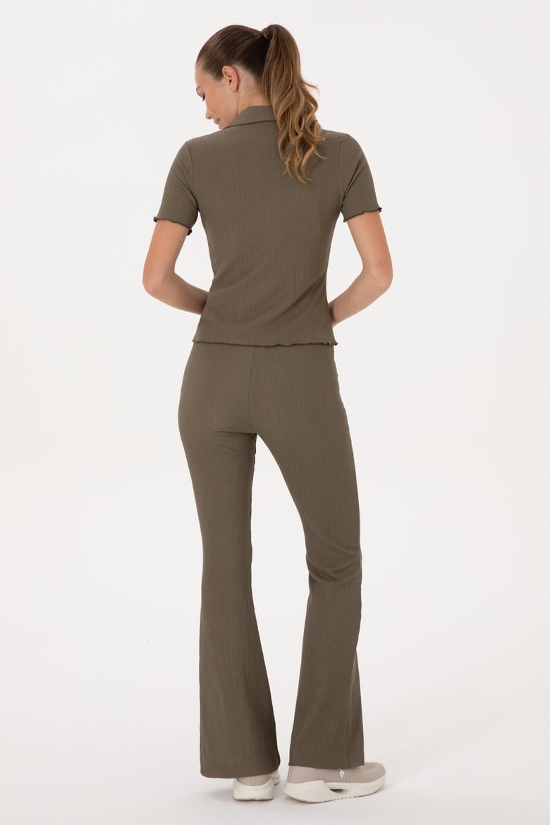 Kadın Vizon Yüksek Bel İspanyol Paça Tayt - 50300740011