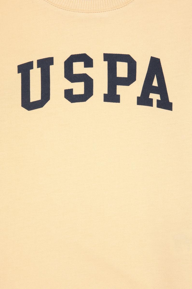 Erkek Çocuk Beyaz Basic Bisiklet Yaka Sweatshirt