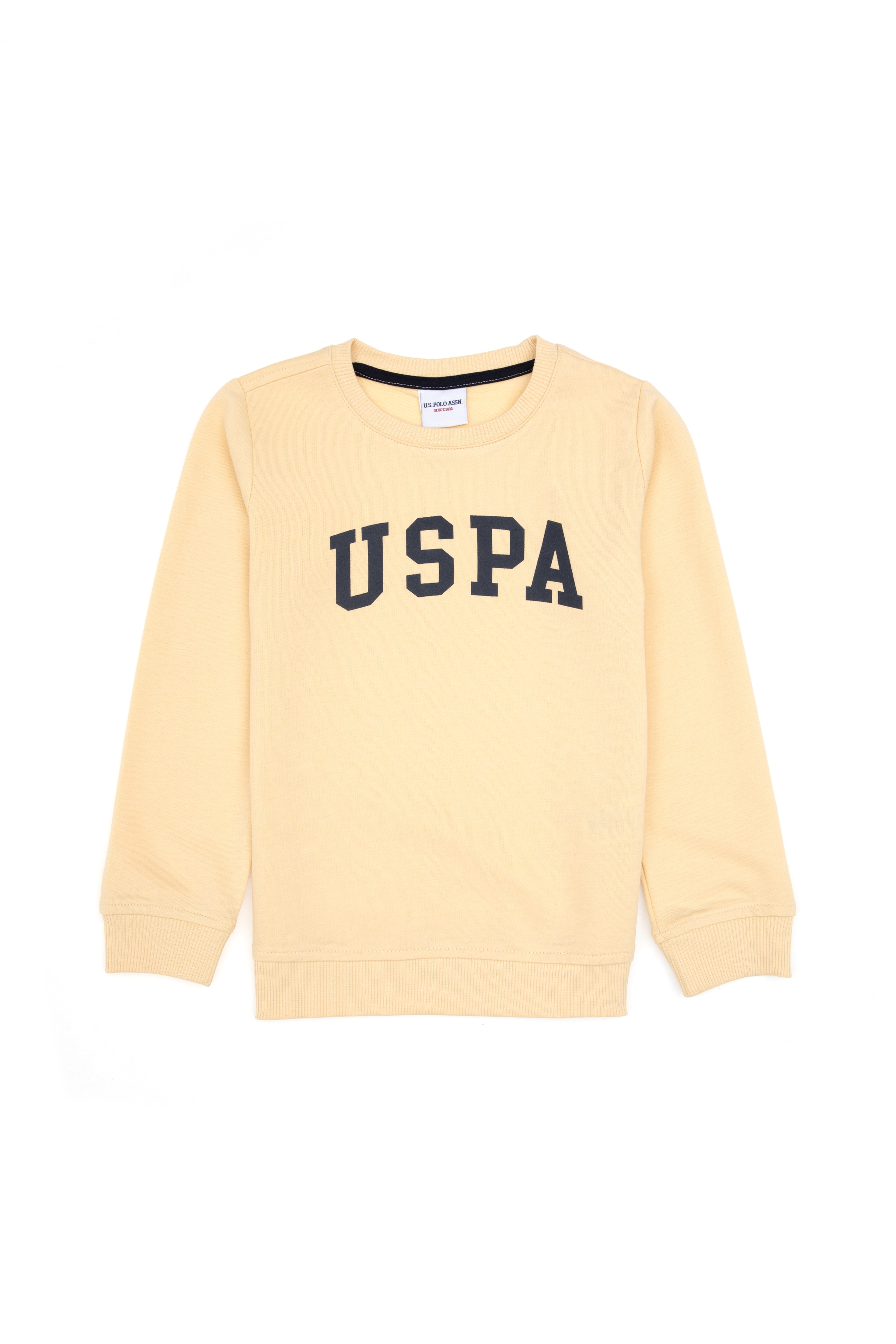Erkek Çocuk Beyaz Basic Bisiklet Yaka Sweatshirt