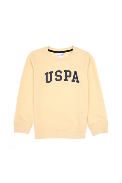 Erkek Çocuk Beyaz Basic Bisiklet Yaka Sweatshirt