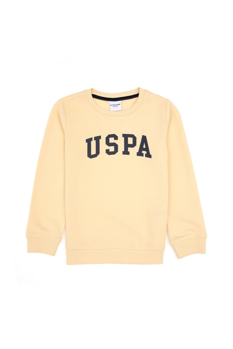 Erkek Çocuk Beyaz Basic Bisiklet Yaka Sweatshirt - 50313830185