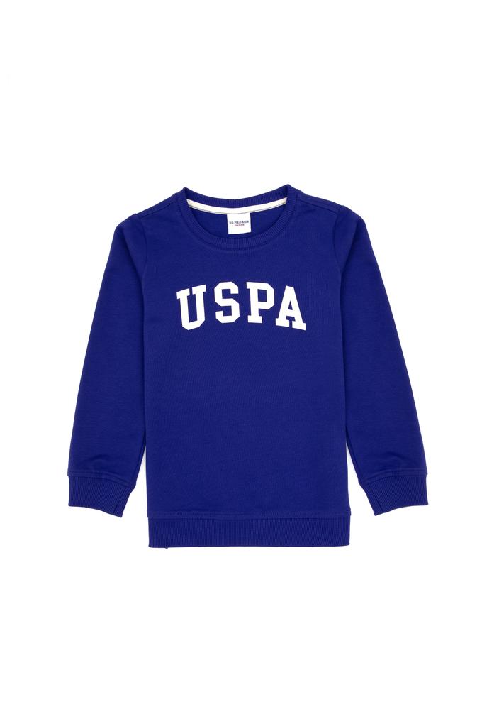 Erkek Çocuk Mor Basic Bisiklet Yaka Sweatshirt