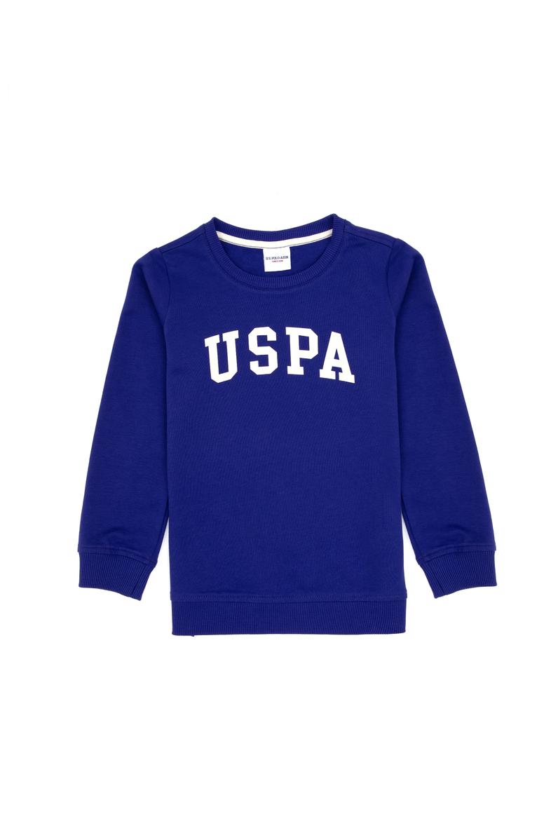 Erkek Çocuk Mor Basic Bisiklet Yaka Sweatshirt