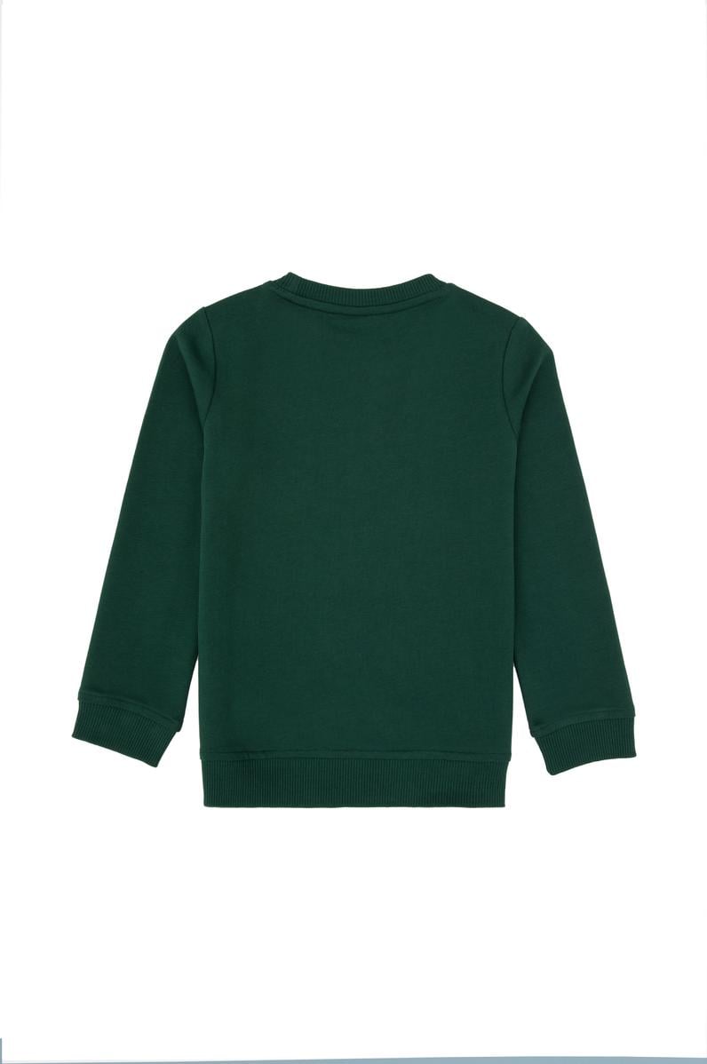 Erkek Çocuk Koyu Yeşil Basic Bisiklet Yaka Sweatshirt