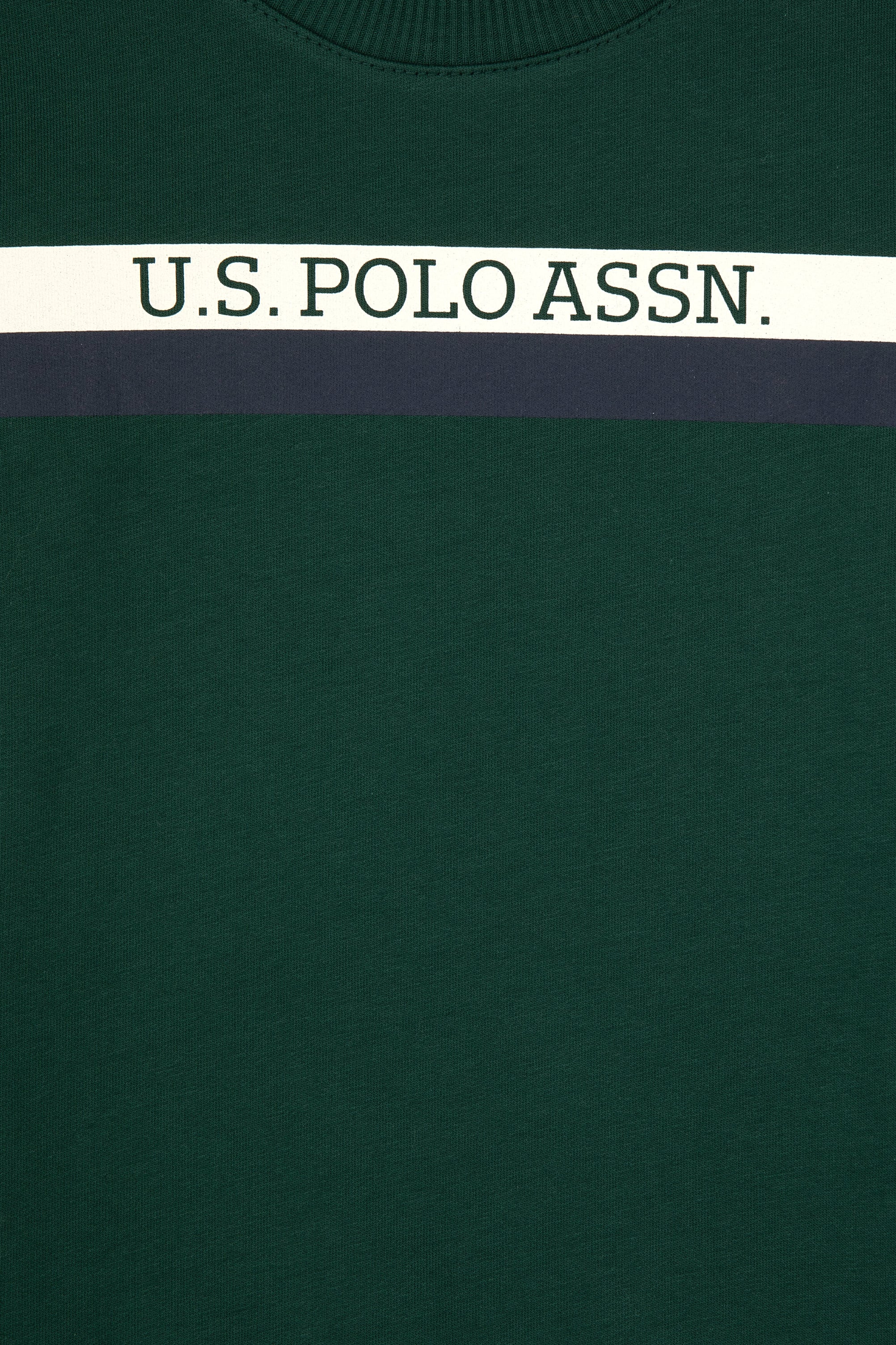 Erkek Çocuk Koyu Yeşil Basic Bisiklet Yaka Sweatshirt - Image 3