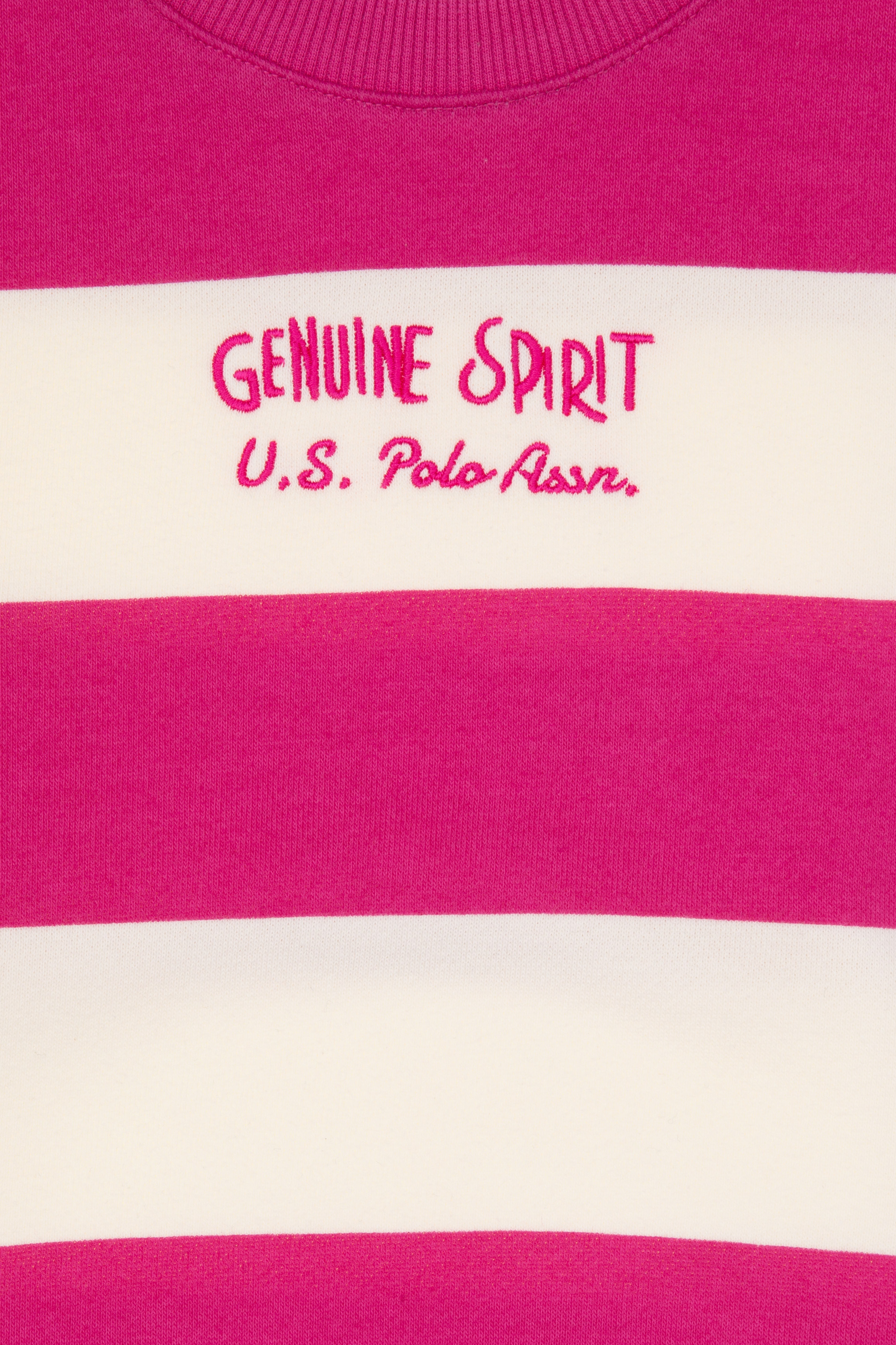 Kız Çocuk Pembe Çizgili Bisiklet Yaka Sweatshirt - Image 6