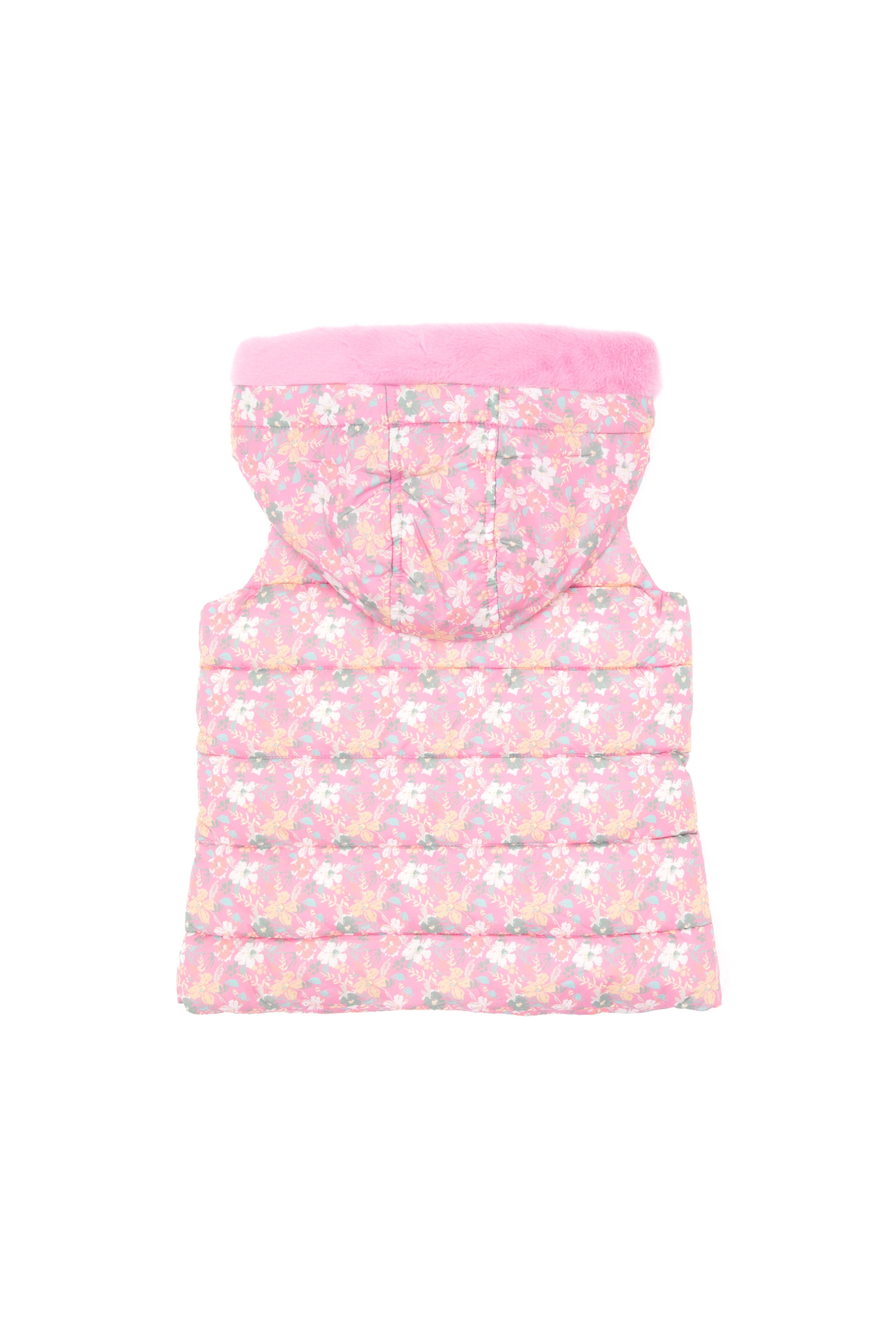 Kız Çocuk Pembe Kapüşonlu Şişme Yelek - Image 4