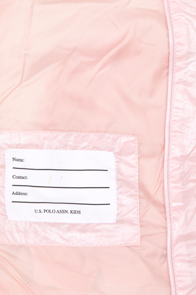 Kız Çocuk Açık Pembe Kapüşonlu Mont