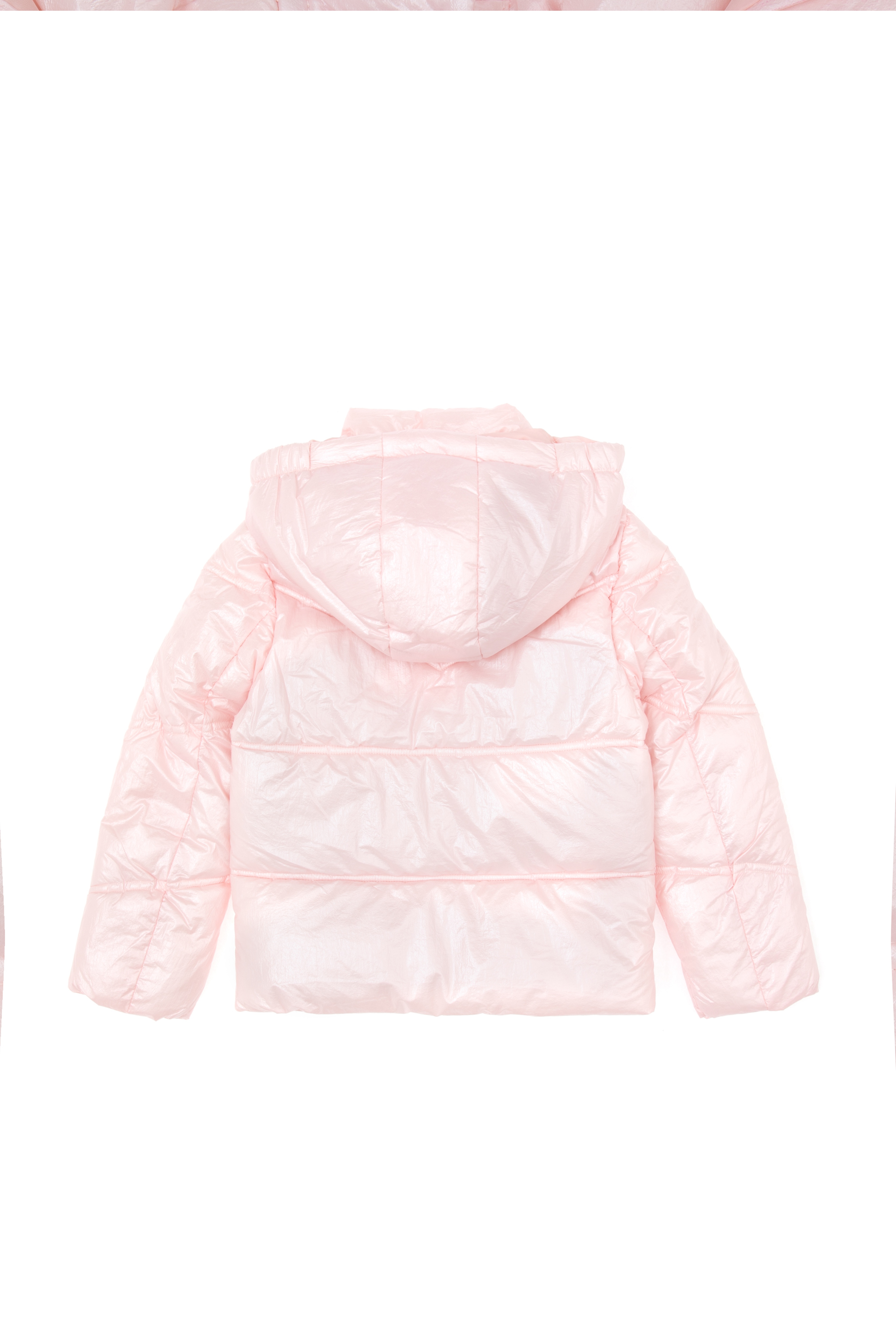 Kız Çocuk Açık Pembe Kapüşonlu Mont - Image 4