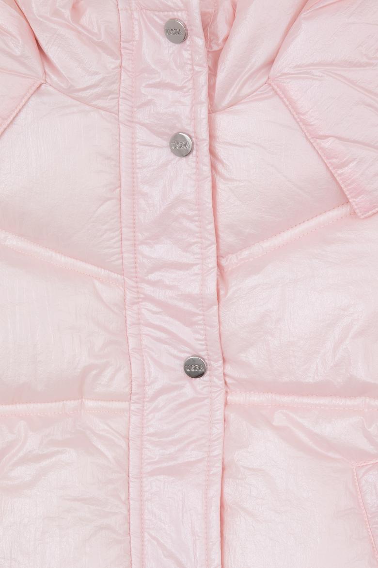 Kız Çocuk Açık Pembe Kapüşonlu Mont - 50313056010